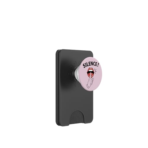 Design Lippen Shhh Stille Pop Art Mysterium Chic Frau PopSockets PopWallet für MagSafe von Team Zeta