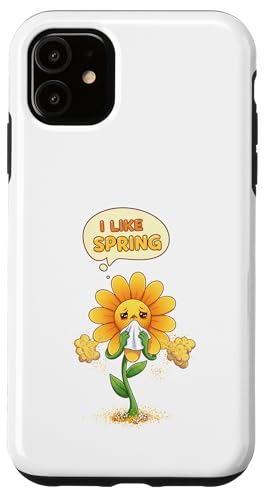 Frühlingsblume Kawaii mit Spruch Ich mag den Frühling Hülle für iPhone 11 von Team Zeta