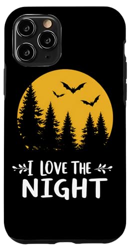 Ich liebe die Nacht: Riesenmond und Fledermäuse Design Hülle für iPhone 11 Pro von Team Zeta