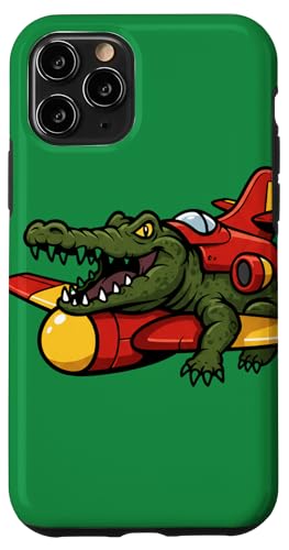Krokodil im Flugzeug Bomber – Tiere Luftfahrt Humor Meme Hülle für iPhone 11 Pro Krokodil im Flugzeug Bomber – Tiere Luftfahrt Humor Meme Hülle für iPhone 11 Pro von Team Zeta