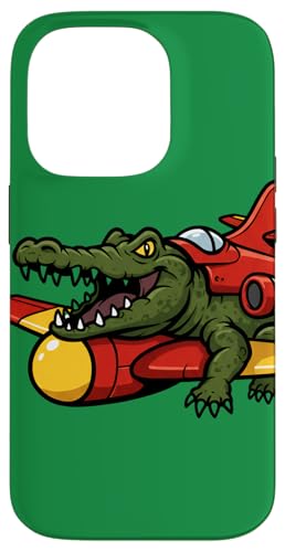 Krokodil im Flugzeug Bomber – Tiere Luftfahrt Humor Meme Hülle für iPhone 14 Pro von Team Zeta