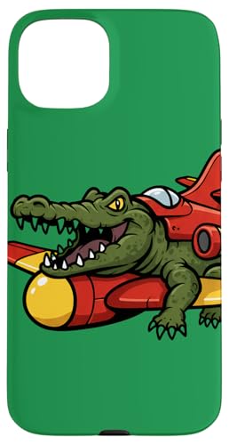 Krokodil im Flugzeug Bomber – Tiere Luftfahrt Humor Meme Hülle für iPhone 15 Plus Krokodil im Flugzeug Bomber – Tiere Luftfahrt Humor Meme Hülle für iPhone 15 Plus von Team Zeta
