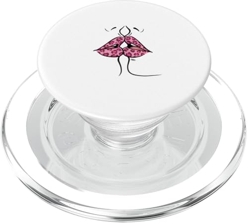 Liebe LGBT Stolz LGTBI+ Frauen Kuss mit rosa Lippen PopSockets PopGrip für MagSafe von Team Zeta