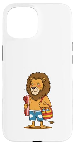 Lustiger Löwe mit Handtuch Ich mag den Sommer Strand Sommer Hülle für iPhone 15 Lustiger Löwe mit Handtuch Ich mag den Sommer Strand Sommer Hülle für iPhone 15 von Team Zeta