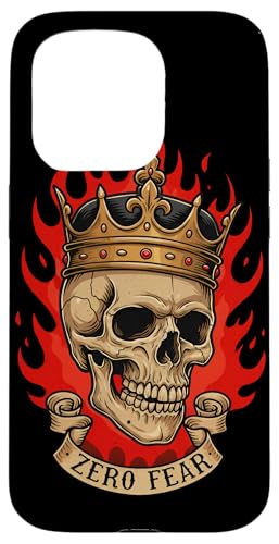 Schädel Krone Null Angst Gothic Tattoo Dunkle Kunst Hülle für iPhone 15 Pro von Team Zeta