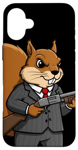 Schickes Eichhörnchen mit Schrotflinten - Lustiges Tierhumor Hülle für iPhone 16 Plus Schickes Eichhörnchen mit Schrotflinten - Lustiges Tierhumor Hülle für iPhone 16 Plus von Team Zeta