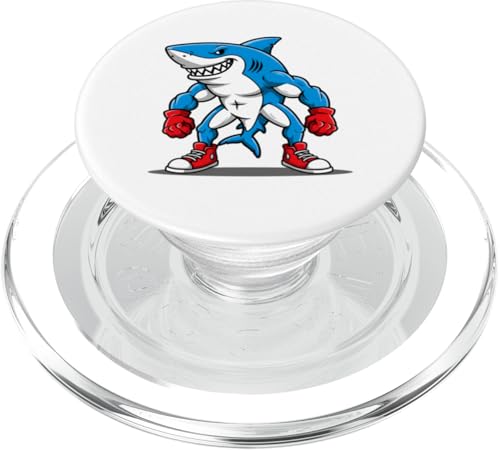 Starker Hai Rote Hausschuhe Ozean Humor Boxer Geschenk PopSockets PopGrip für MagSafe Starker Hai Rote Hausschuhe Ozean Humor Boxer Geschenk PopSockets PopGrip für MagSafe von Team Zeta