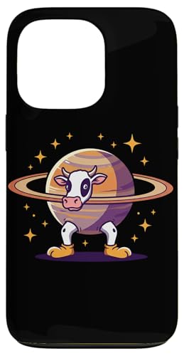 Weltraumkuh Saturn - Tier Cartoon Universum Hülle für iPhone 13 Pro von Team Zeta