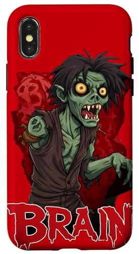 Zombie Anime Brain Halloween Terror Kawaii Geschenk Zombie Hülle für iPhone X/XS von Team Zeta