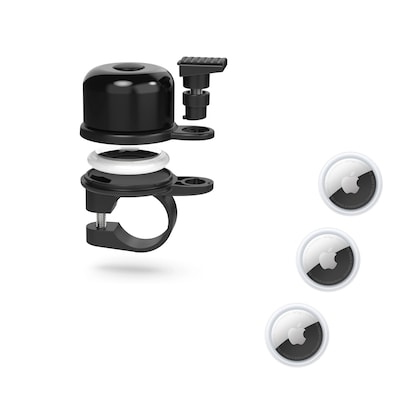 AirBell Fahrradklingel, 31,8 mm + Apple AirTag 4er-Pack von TeamNobile