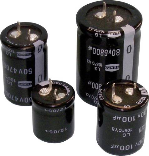 Teapo SLG108M063S1A5Q25K Elektrolyt-Kondensator SnapIn 10mm 1000 µF 63V 20% (Ø x H) 22mm x 25mm von Teapo