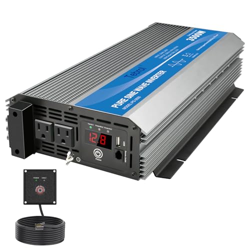 Tebrol 3500 W reiner Sinus-Wechselrichter, Auto-Wechselrichter DC12 V auf AC 110 V RV, Wechselrichter (3500 W-P) von Tebrol