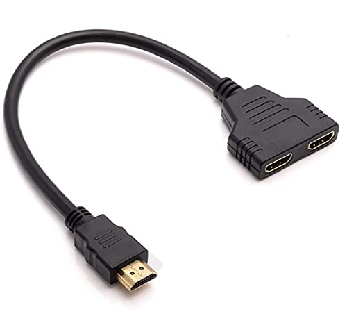 Tec-Digi Dual-HDMI-Adapter, 1080P HDMI-Stecker auf Dual-HDMI-Buchse 1- bis 2-Wege-Splitter-Kabeladapter-Konverter für DVD-Player / PS3 / HDTV/STB und die meisten LCD-Projektoren von Tec-Digi