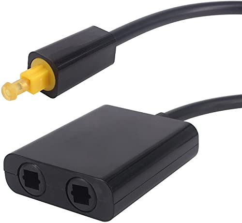 Tec-Digi Toslink Digitaler optischer Audio-Splitter-Adapter, 1 in 2 Out, Glasfaser-Splitter, Switch Selector TosLink-Konverter (1 in 2 Out) von Tec-Digi
