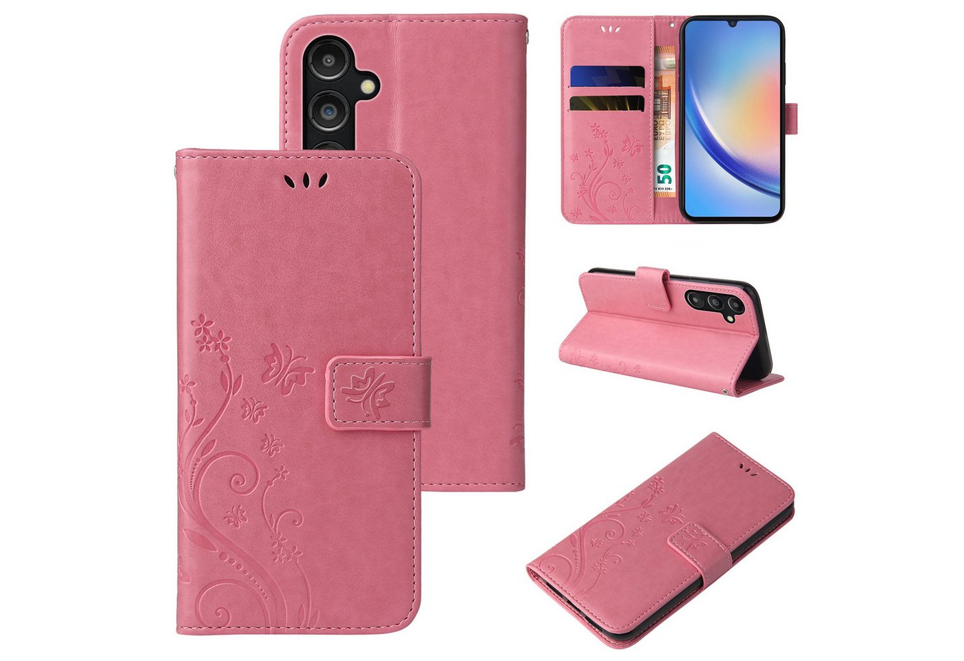 Tec-Expert Handyhülle Cover Tasche Hülle für Samsung Galaxy A15 & A15 5G 6,5 Zoll, Klapphülle Case mit Kartenfach Fliphülle aufstellbar, Motiv Blumen Tec-Expert Handyhülle Cover Tasche Hülle für Samsung Galaxy A15 & A15 5G 6,5 Zoll, Klapphülle Case mit Kartenfach Fliphülle aufstellbar, Motiv Blumen von Tec-Expert
