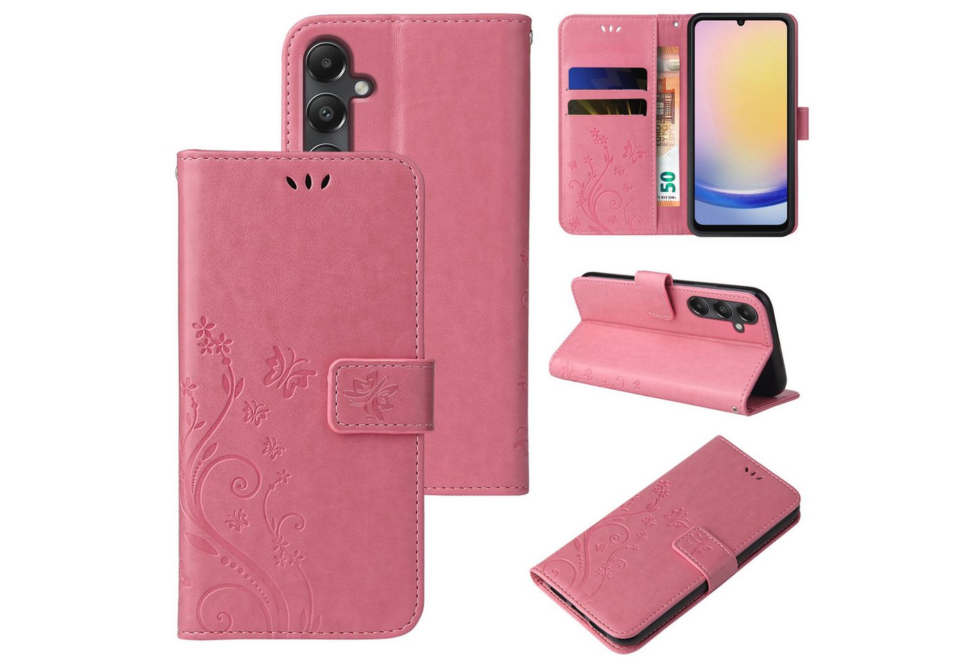 Tec-Expert Handyhülle Cover Tasche Hülle für Samsung Galaxy A25 5G 6,5 Zoll, Klapphülle Case mit Kartenfach Fliphülle aufstellbar, Motiv Blumen Tec-Expert Handyhülle Cover Tasche Hülle für Samsung Galaxy A25 5G 6,5 Zoll, Klapphülle Case mit Kartenfach Fliphülle aufstellbar, Motiv Blumen von Tec-Expert