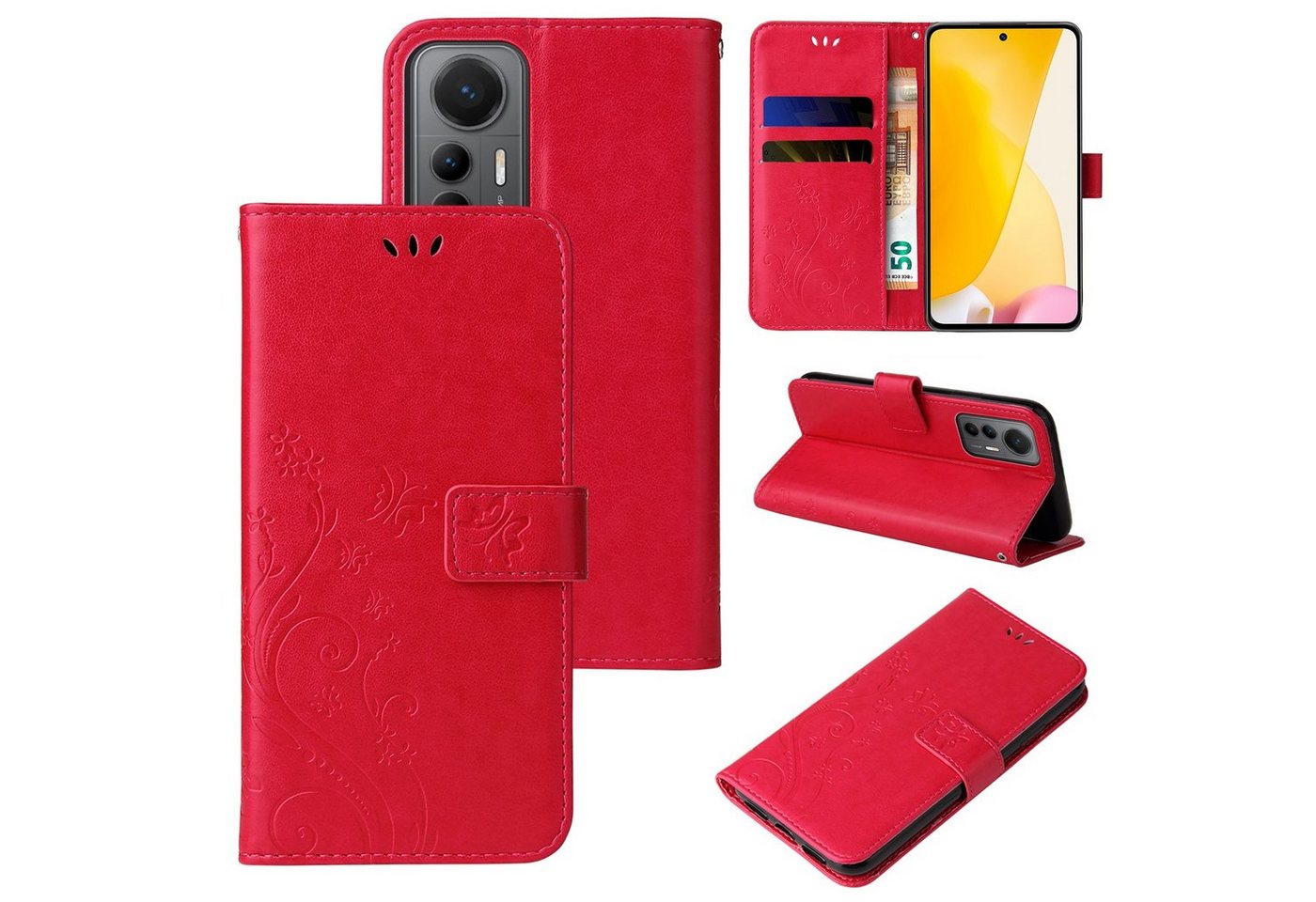 Tec-Expert Handyhülle Cover Tasche Hülle für Xiaomi 12 & 12X 6,79 Zoll, Klapphülle Case mit Kartenfach Fliphülle aufstellbar, Motiv Blumen Tec-Expert Handyhülle Cover Tasche Hülle für Xiaomi 12 & 12X 6,79 Zoll, Klapphülle Case mit Kartenfach Fliphülle aufstellbar, Motiv Blumen von Tec-Expert