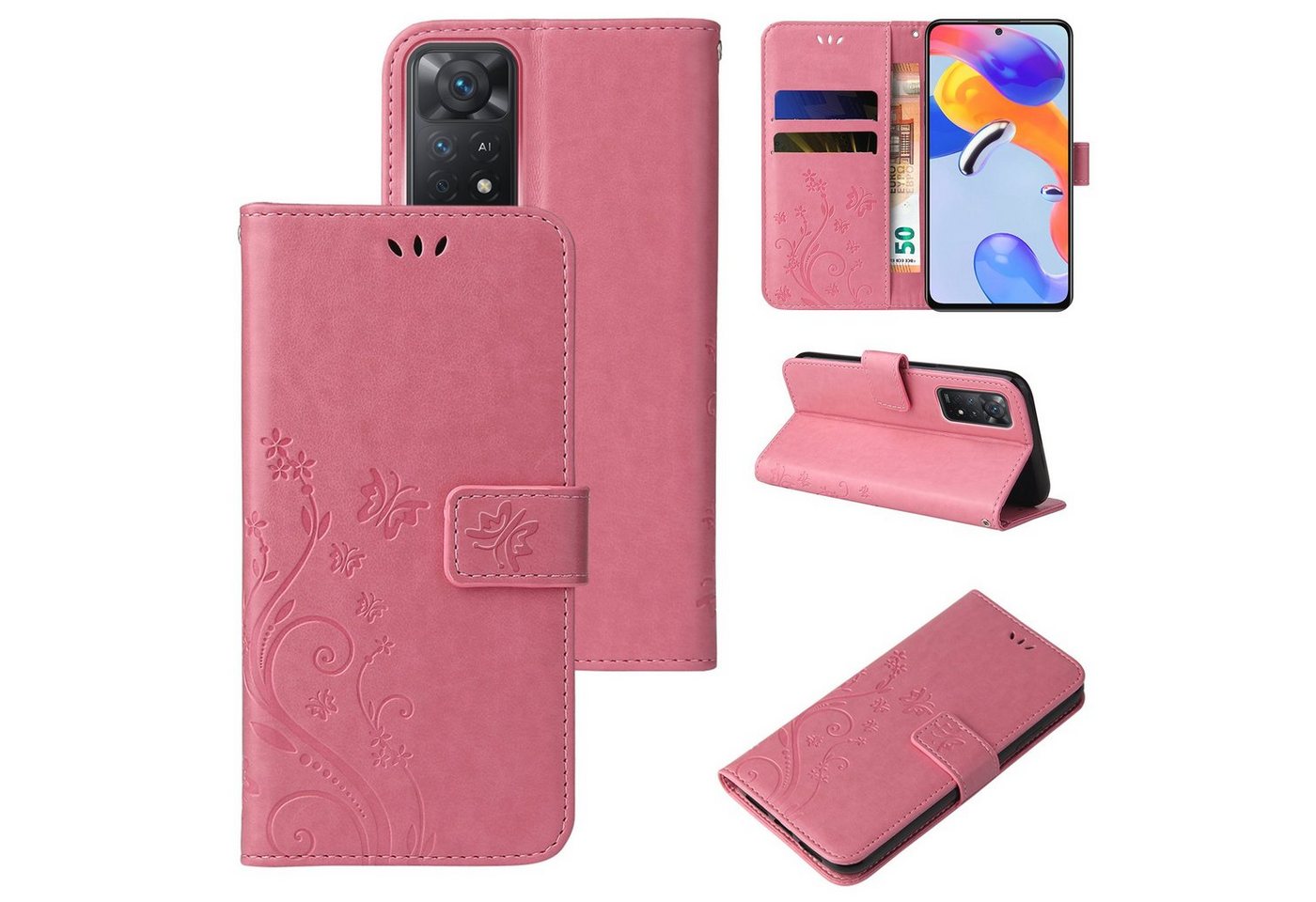 Tec-Expert Handyhülle Cover Tasche Hülle für Xiaomi Redmi Note 11 Pro 6,67 Zoll, Klapphülle Case mit Kartenfach Fliphülle aufstellbar, Motiv Blumen Tec-Expert Handyhülle Cover Tasche Hülle für Xiaomi Redmi Note 11 Pro 6,67 Zoll, Klapphülle Case mit Kartenfach Fliphülle aufstellbar, Motiv Blumen von Tec-Expert