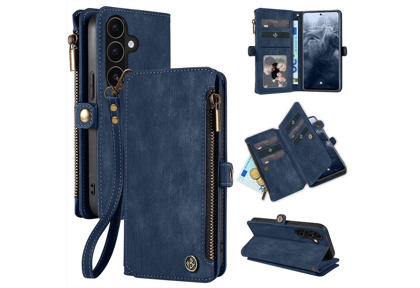 Tec-Expert Handyhülle Geldbörse Hülle mit RFID Schutz für Samsung Galaxy A56 5G 6.7 Zoll, 6.7, Klapphülle Cover Case mit Kartenfach Geldfach Münzfach von Tec-Expert