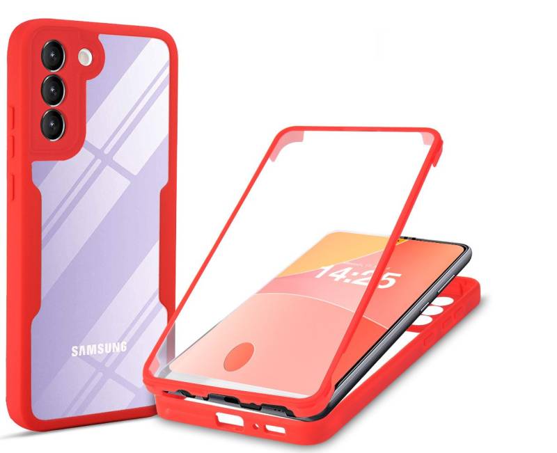 Tec-Expert Handyhülle 360 Grad Hülle für Samsung Galaxy S21 5G 6.2 Zoll, 6.2, Rundum Schutz Cover Case Hülle robust von Tec-Expert