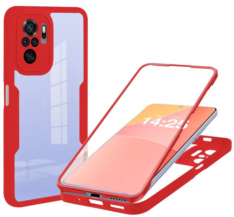 Tec-Expert Handyhülle 360 Grad Hülle für Xiaomi Redmi Note 10 6.43 Zoll, 6.43, Rundum Schutz Cover Case Hülle robust von Tec-Expert