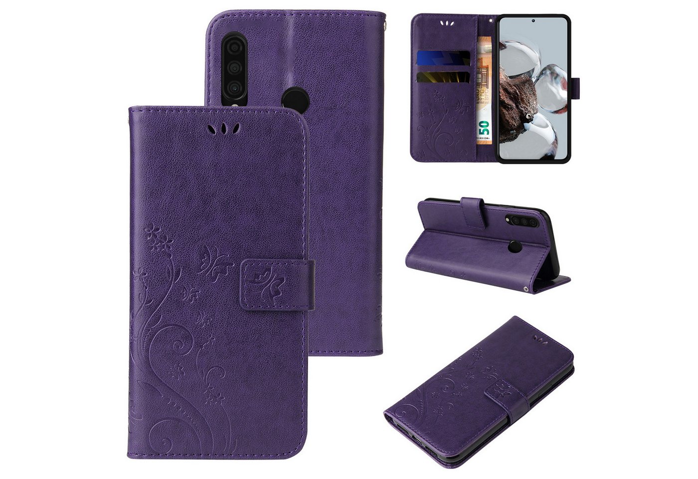 Tec-Expert Handyhülle Cover Tasche Hülle für Huawei P30 Lite 6,15 Zoll, Klapphülle Case mit Kartenfach Fliphülle aufstellbar, Motiv Blumen Tec-Expert Handyhülle Cover Tasche Hülle für Huawei P30 Lite 6,15 Zoll, Klapphülle Case mit Kartenfach Fliphülle aufstellbar, Motiv Blumen von Tec-Expert
