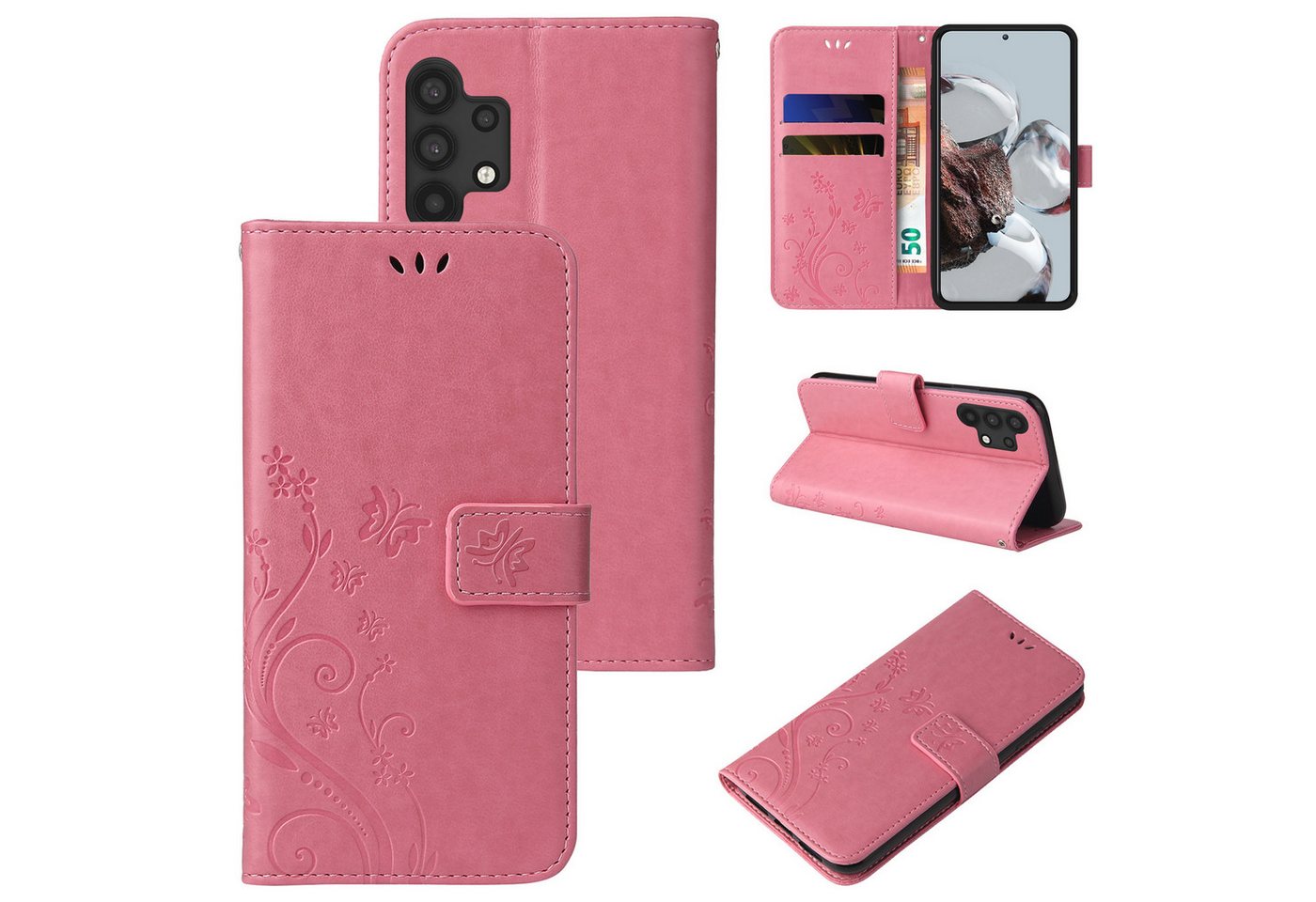 Tec-Expert Handyhülle Cover Tasche Hülle für Samsung Galaxy A32 5G 6,5 Zoll, Klapphülle Case mit Kartenfach Fliphülle aufstellbar, Motiv Blumen Tec-Expert Handyhülle Cover Tasche Hülle für Samsung Galaxy A32 5G 6,5 Zoll, Klapphülle Case mit Kartenfach Fliphülle aufstellbar, Motiv Blumen von Tec-Expert