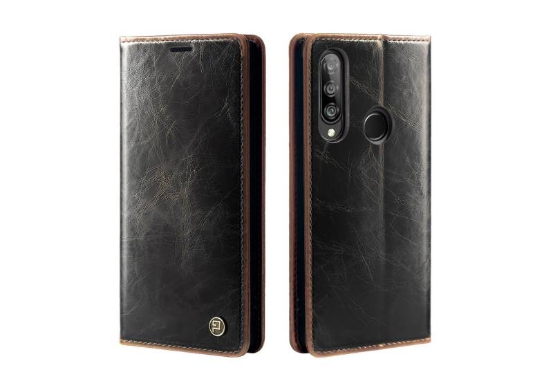 Tec-Expert Handyhülle Tasche Hülle für Huawei P30 Lite 6.15 Zoll, 6.15, Cover Klapphülle Case mit Kartenfach RFID Schutz aufstellbar von Tec-Expert
