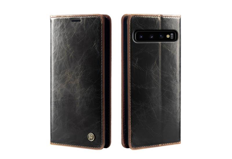 Tec-Expert Handyhülle Tasche Hülle für Samsung Galaxy S10+ 6.4 Zoll, 6.4, Cover Klapphülle Case mit Kartenfach RFID Schutz aufstellbar von Tec-Expert