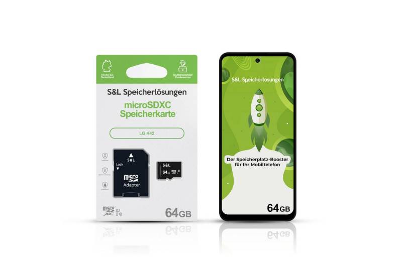 Tec-Expert microSD Karte S&L für LG K42 Speicherkarte (64 GB, Class 10, microSDXC) von Tec-Expert