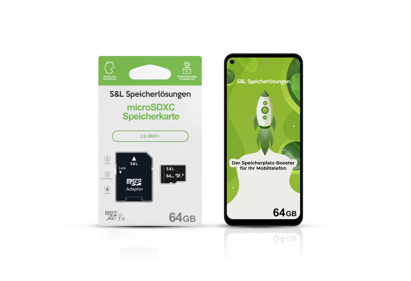 Tec-Expert microSD Karte S&L für LG W41+ Speicherkarte (64 GB, Class 10, microSDXC) von Tec-Expert