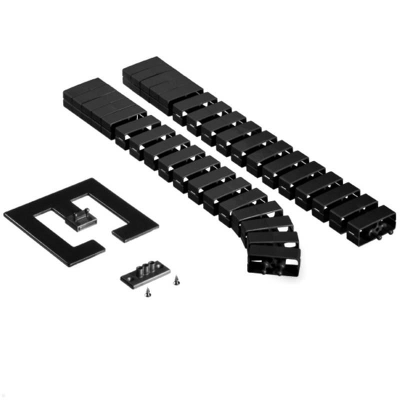 TecLines TKS003B Kabelschlange Set 75 cm mit Bodenplatte und Tischbefestigung, s... von TecLines