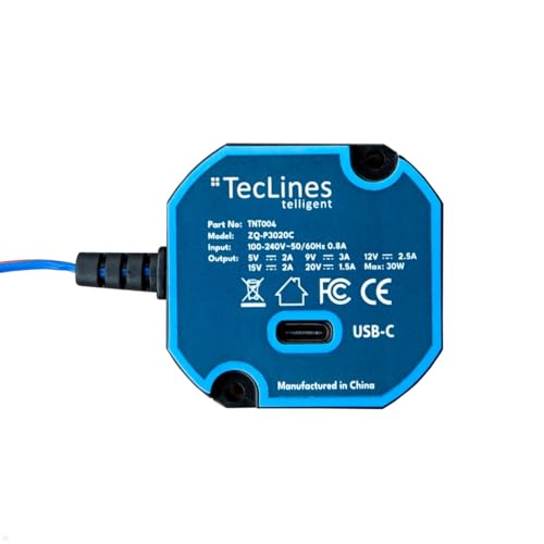 TecLines TNT004 Wandeinbau USB Tablet Unterputz Netzteil 30W Leistung von TecLines