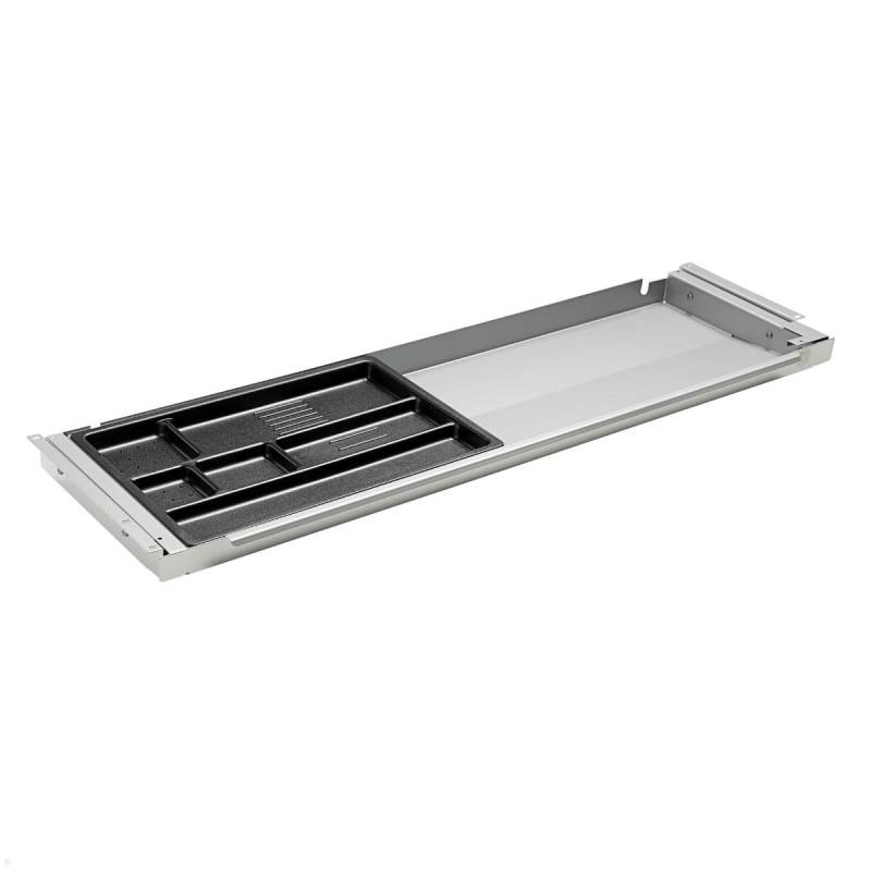 TecLines TUS001A Untertisch Schublade mit Kunststoffeinsatz L, silber von TecLines