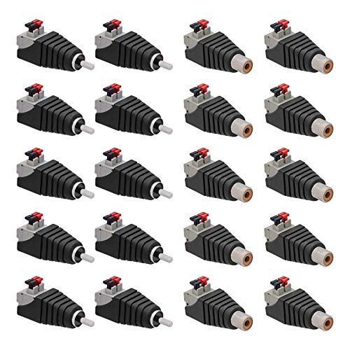 10x Cinch Buchse + 10x Cinch Stecker RCA >Terminal Block 2 Pin Adapter Druck Klemmen Set 10x Cinch Buchse + 10x Cinch Stecker RCA >Terminal Block 2 Pin Adapter Druck Klemmen Set von Tecbee