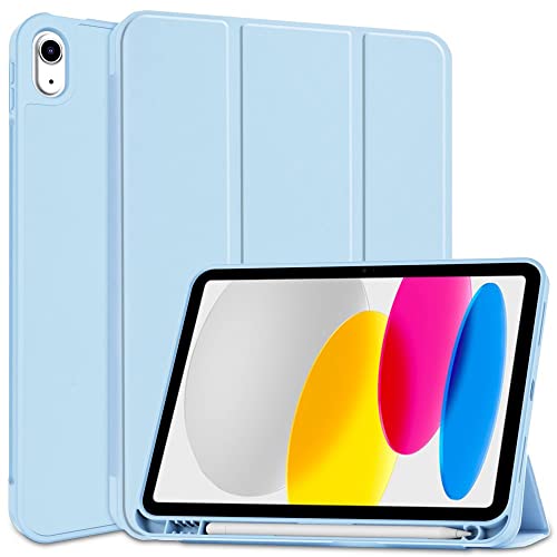 Tech-Protect SC Pen - Klapphülle, Schutzhülle mit Standfunktion, Magnetische Hülle | Kompatibel mit Apple iPad 10 2022 | Pastell Blau von Tech-Protect