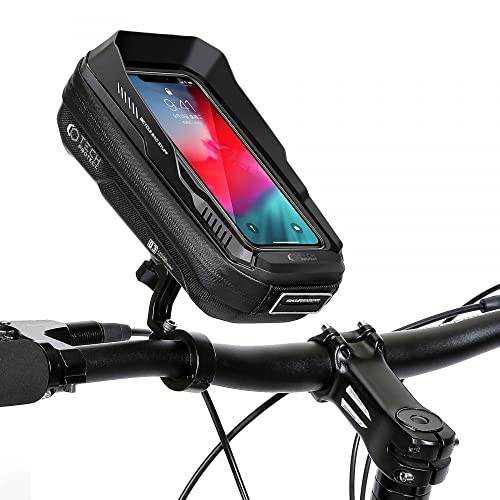 Tech-Protect XT3S Bike Mount | Lenkertasche, Handytasche, Fahrradtasche, Fahrrad Lenkertasche Wasserdicht Handytasche für Smartphone | Schwarz von Tech-Protect
