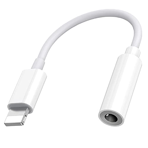 iPhone Kopfhörer Adapter, Lightning auf 3.5mm Kopfhörer Adapter Aux Adapter Klinke Audio Konverter Adapter kompatibel mit für iPhone 14/13/12/11 Pro/X/XS Max/XR/8/7 Unterstützt alle iOS Systeme-Weiß von Tech Sense Lab