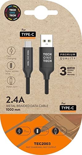 Tech-One-Tech Lade-Sync-Kabel USB-C Schwarz 1 m von Tech on tech
