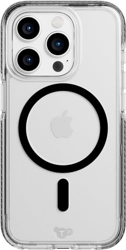 Tech21 Evo Crystal Hülle für iPhone 15 Pro - Kompatibel mit MagSafe - Aufprallschutz Hülle - Graphitschwarz von tech21