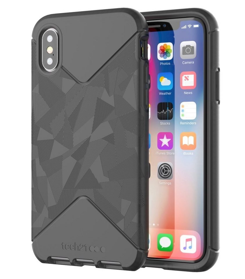 Tech21 Handyhülle Tech21 EVO Tactical Cover 3m Aufprall-Schutz Hülle Case für Apple iPhone X / XS 14,73 cm (5,8 Zoll), Farbe Schwarz von Tech21