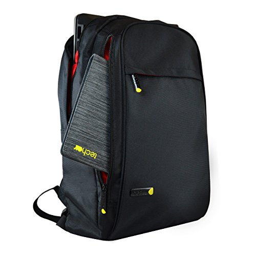 techair Rucksack 15,6" schwarz, rotes Interieur von techair