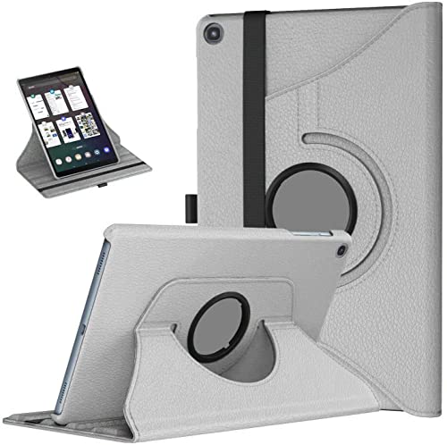 TechDealsUK 360 Grad drehbare Hülle für Samsung Galaxy Tab A7 10.4 2020 T500 T505 Lederständerhülle Silber von TechDealsUK