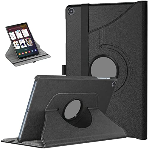 360 Grad drehbare Hülle für Samsung Galaxy Tab A7 10.4 (2020) T500 T505 Leder Stand Cover (schwarz) von TechDealsUK