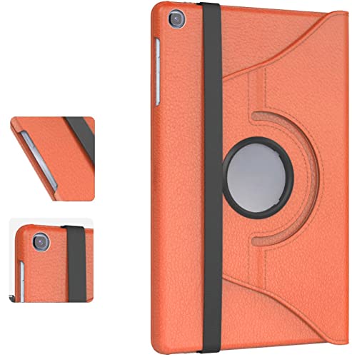 360 Rotate Case Samsung Galaxy Tab S6 Lite 10.4 (2020, 2022) P610 P615 P613 P619 Leather Stand Cover (Orange) von TechDealsUK
