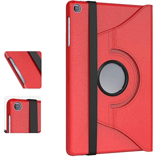 360° drehbare Schutzhülle für Samsung Galaxy Tab S6 Lite 10.4 (2020, 2022) P610 P615 P613 P619 Leder Ständer Cover (rot) von TechDealsUK