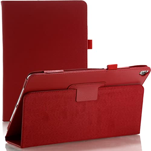 TechDealsUK PU-Leder-Stand-Folio-Hülle für iPad 10.2 9. Generation 2021 8. 7. Generation 2019 2020, iPad Pro 10.5, iPad Air 3 Rot von TechDealsUK