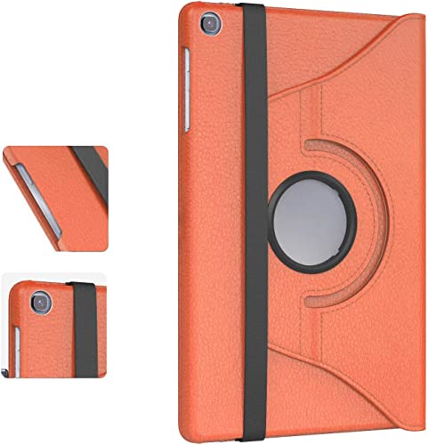 Lederhülle für Samsung Galaxy Tab A 10.1 (2019) T510 T515 mit Standfunktion (Orange) von TechDealsUK