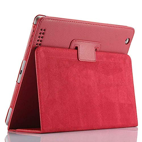 TechDealsUK Lederhülle mit Klappständer für Apple iPad Air 1 2013 Air 2 2014 9.7 5. Generation 2017 6. Generation 2018, Rot von TechDealsUK