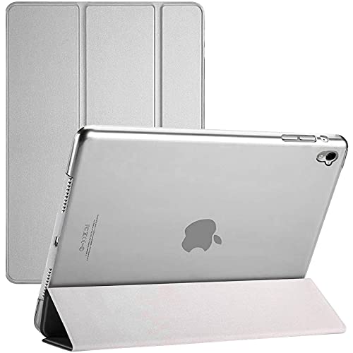 Schutzhülle für iPad Mini 4 (2015) & iPad Mini 5 (2019) Leder-Ständer vorne & hinten A1538 A1550 A2126 A2124 (Silber) von TechDealsUK
